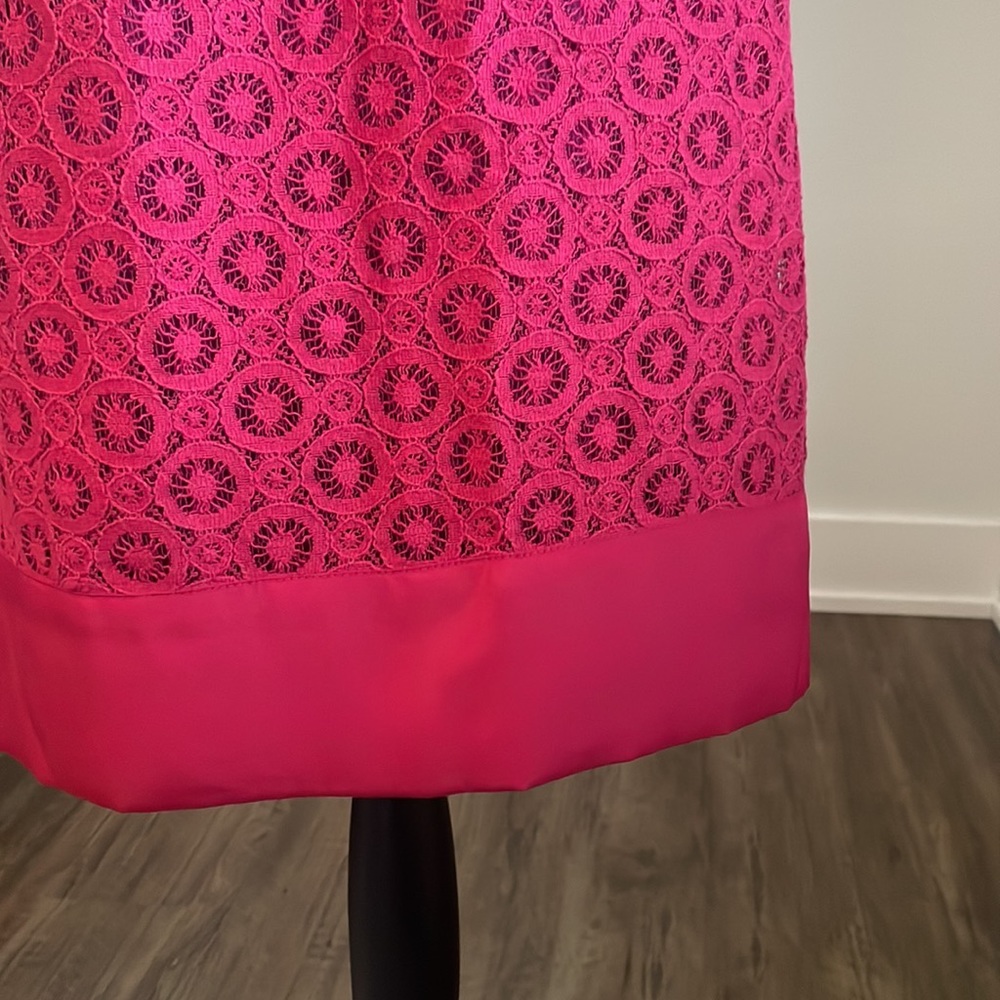 Laundry by Shelli Segal Red Lace Shift Dress Size 4 - Picture 5 of 10